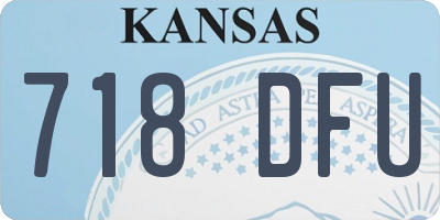 KS license plate 718DFU
