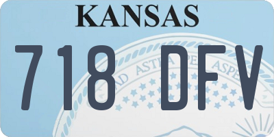 KS license plate 718DFV