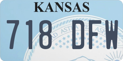 KS license plate 718DFW