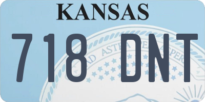 KS license plate 718DNT