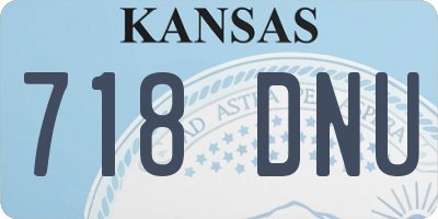 KS license plate 718DNU