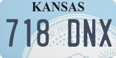 KS license plate 718DNX