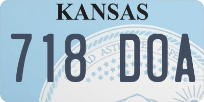 KS license plate 718DOA