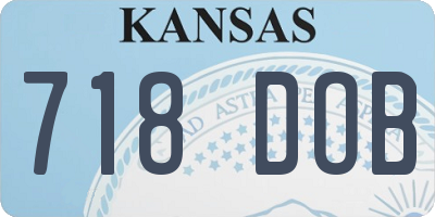 KS license plate 718DOB