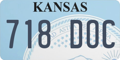 KS license plate 718DOC