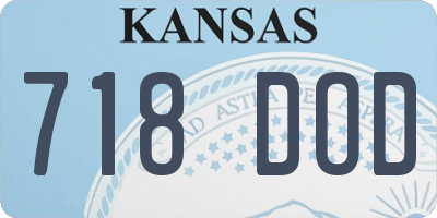 KS license plate 718DOD