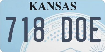 KS license plate 718DOE