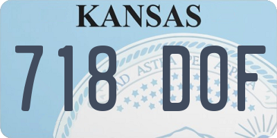 KS license plate 718DOF