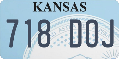 KS license plate 718DOJ