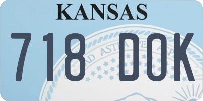 KS license plate 718DOK