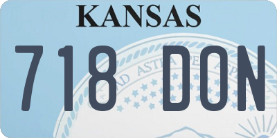 KS license plate 718DON