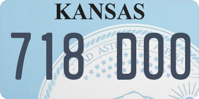 KS license plate 718DOO