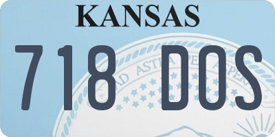 KS license plate 718DOS
