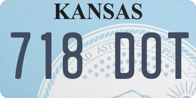 KS license plate 718DOT