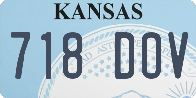 KS license plate 718DOV