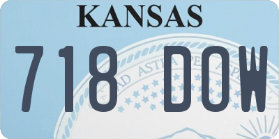 KS license plate 718DOW