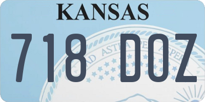 KS license plate 718DOZ