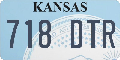 KS license plate 718DTR
