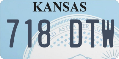 KS license plate 718DTW