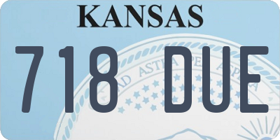 KS license plate 718DUE