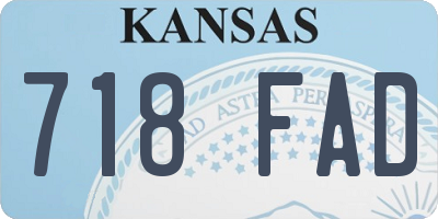 KS license plate 718FAD