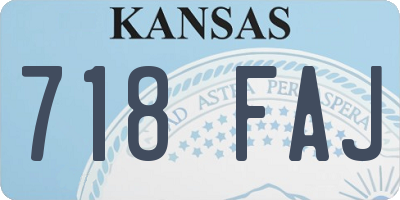 KS license plate 718FAJ
