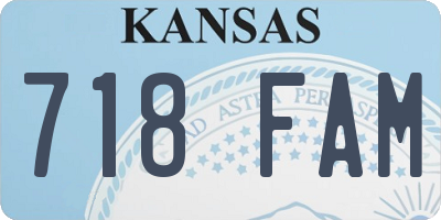 KS license plate 718FAM