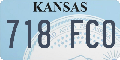 KS license plate 718FCO
