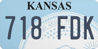 KS license plate 718FDK