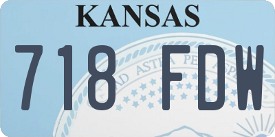 KS license plate 718FDW