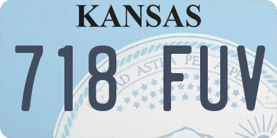 KS license plate 718FUV