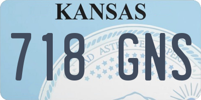 KS license plate 718GNS
