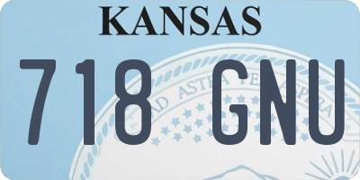 KS license plate 718GNU