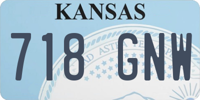 KS license plate 718GNW
