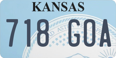 KS license plate 718GOA