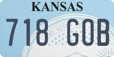 KS license plate 718GOB