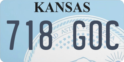 KS license plate 718GOC