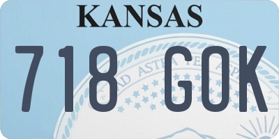 KS license plate 718GOK