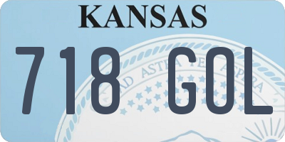 KS license plate 718GOL