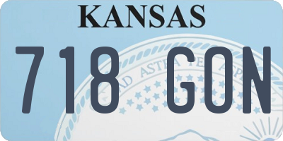KS license plate 718GON