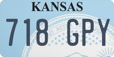 KS license plate 718GPY