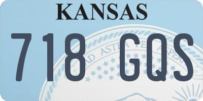KS license plate 718GQS