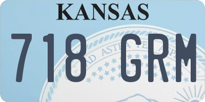 KS license plate 718GRM