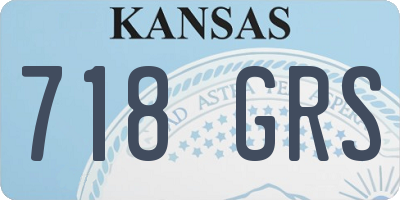 KS license plate 718GRS