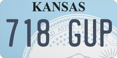 KS license plate 718GUP