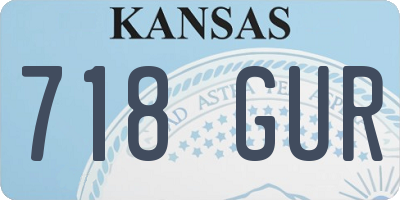 KS license plate 718GUR