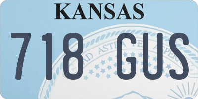 KS license plate 718GUS