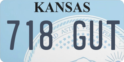 KS license plate 718GUT