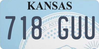 KS license plate 718GUU