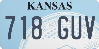 KS license plate 718GUV